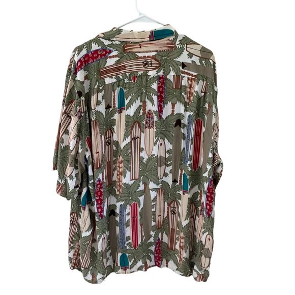 Vintage Reyn Spooner Spun Rayon Surfboard Palm Tree Hawaiian Shirt XXL - Picture 7 of 7